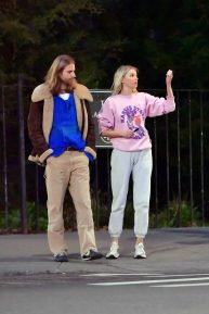 Elsa Hosk with her boyfriend Tom Daly - On a stroll in New York