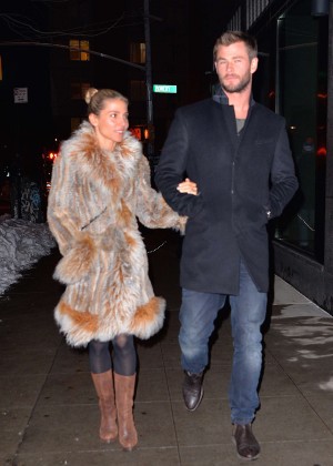 Elsa Pataky and Chris Hemsworth out in New York