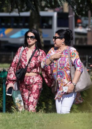 Emeraude Toubia and her mother visit the monuments of Paris