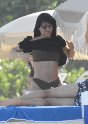 Emeraude Toubia in Bikini on the Beach in Miami
