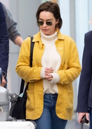 Emilia Clarke - Arrives at JFK Airport in New York