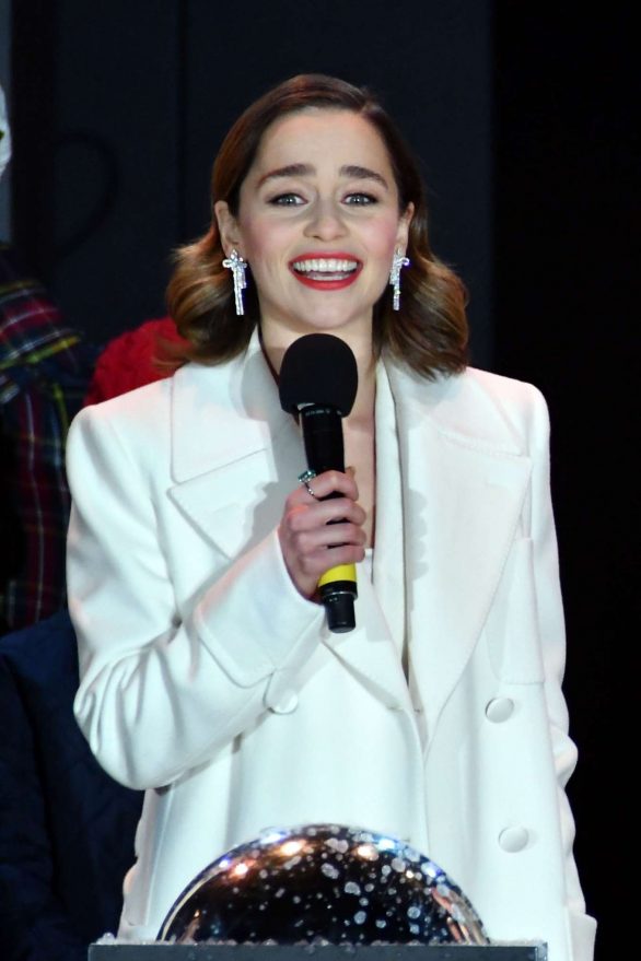 Emilia Clarke - Covent Garden Christmas Lights Switch on and Sing Along in London