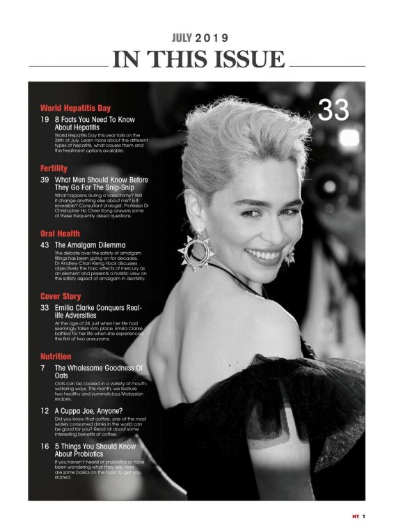 Emilia Clarke - Health Today Malaysia Magazine (July 2019)