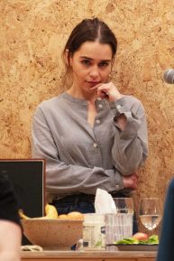 Emilia Clarke - On stage of her new West End theatre play 'The Seagull' in London