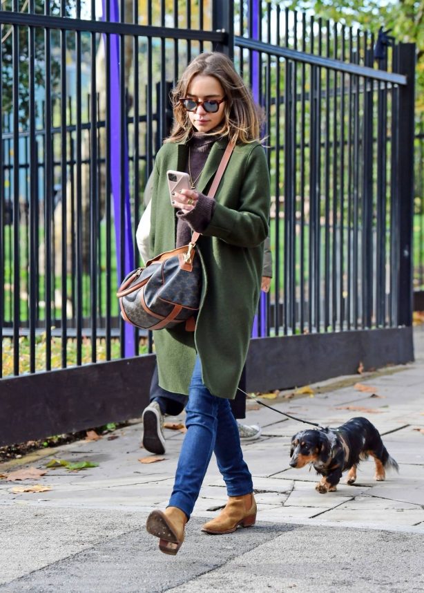 Emilia Clarke - Out for a dog waqlk in London