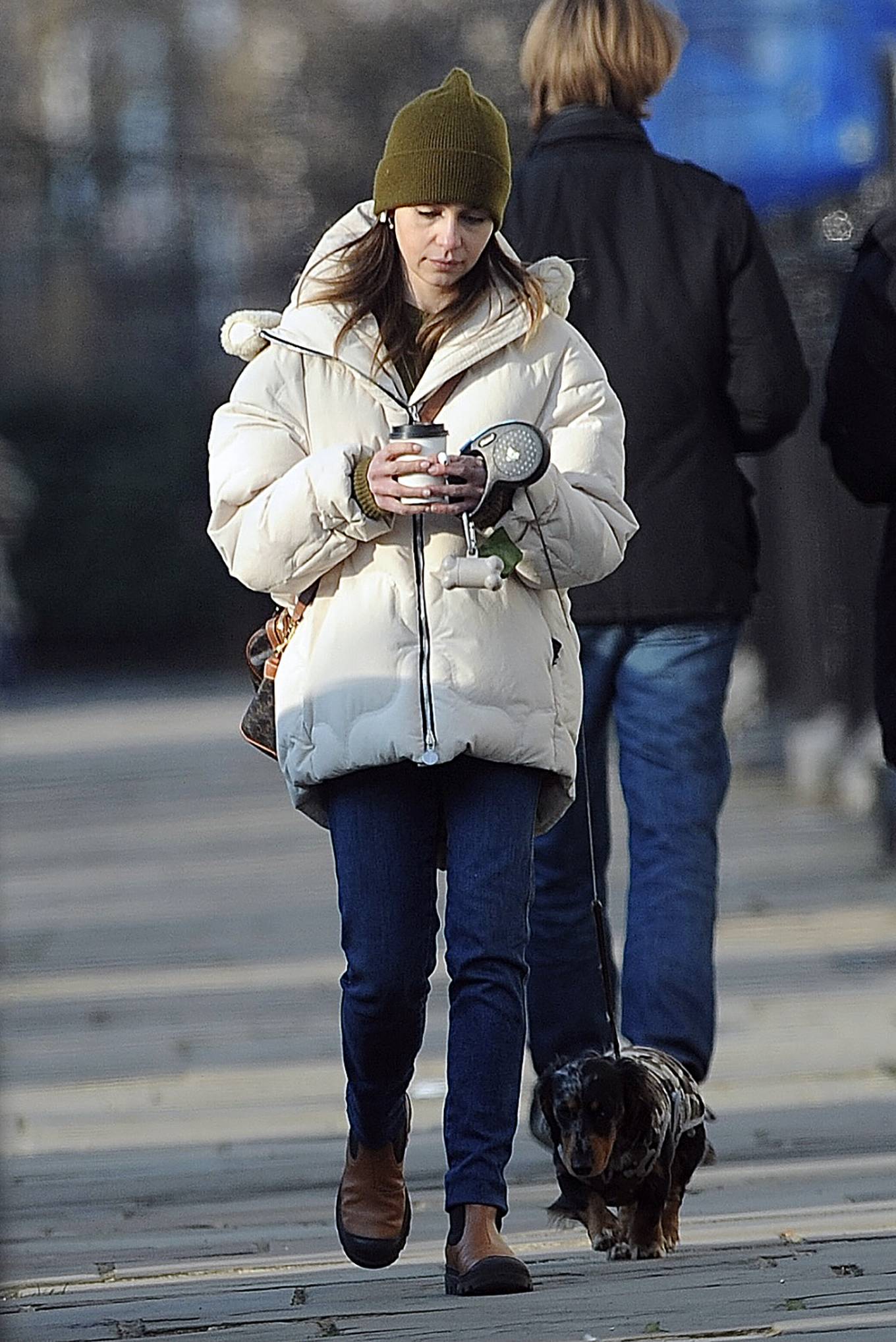 Emilia Clarke 2021 : Emilia Clarke – Out with her dog in London-05