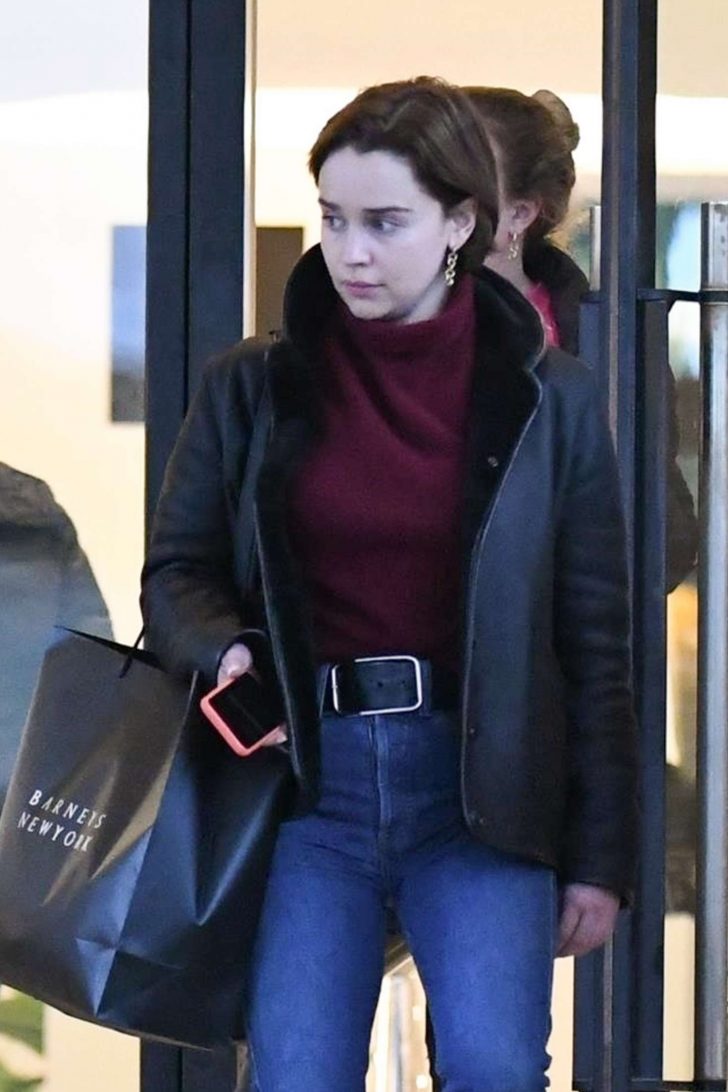 Emilia Clarke - Shopping at Barneys department store in New York City