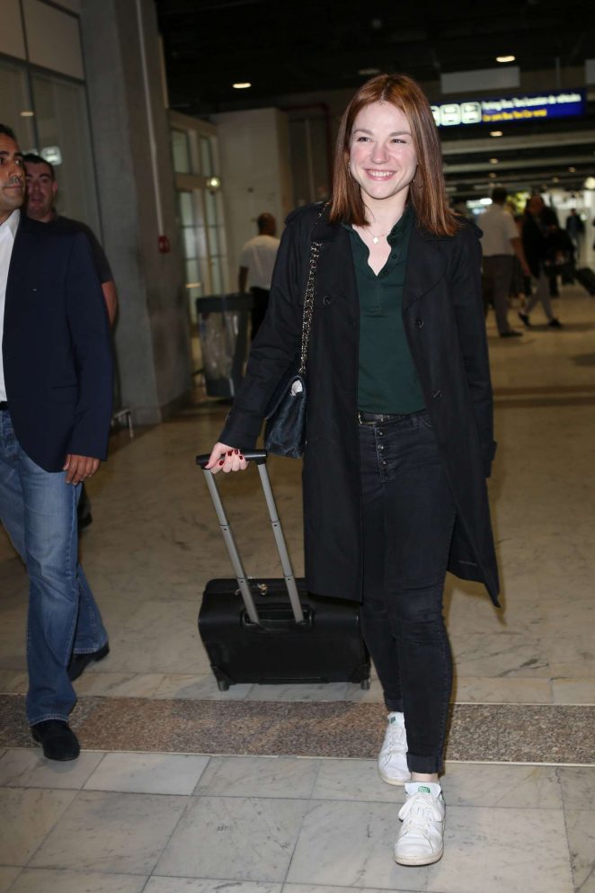 Emilie Dequenne Arrives at Nice airport in Cannes