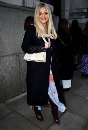 Emily Atack - Arriving at LFW Rico Presentation in London