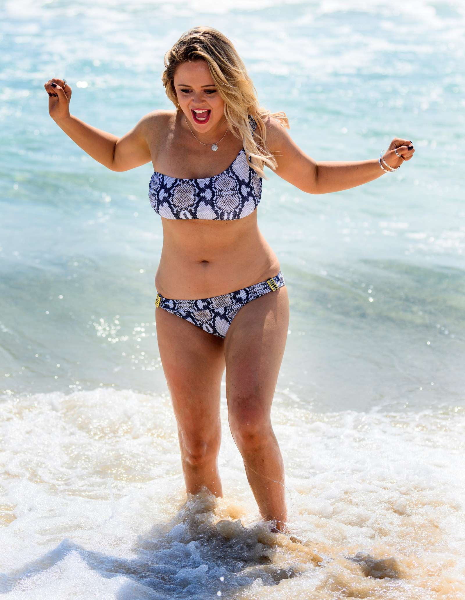 Emily Atack in Bikini on the beach in Queensland. 