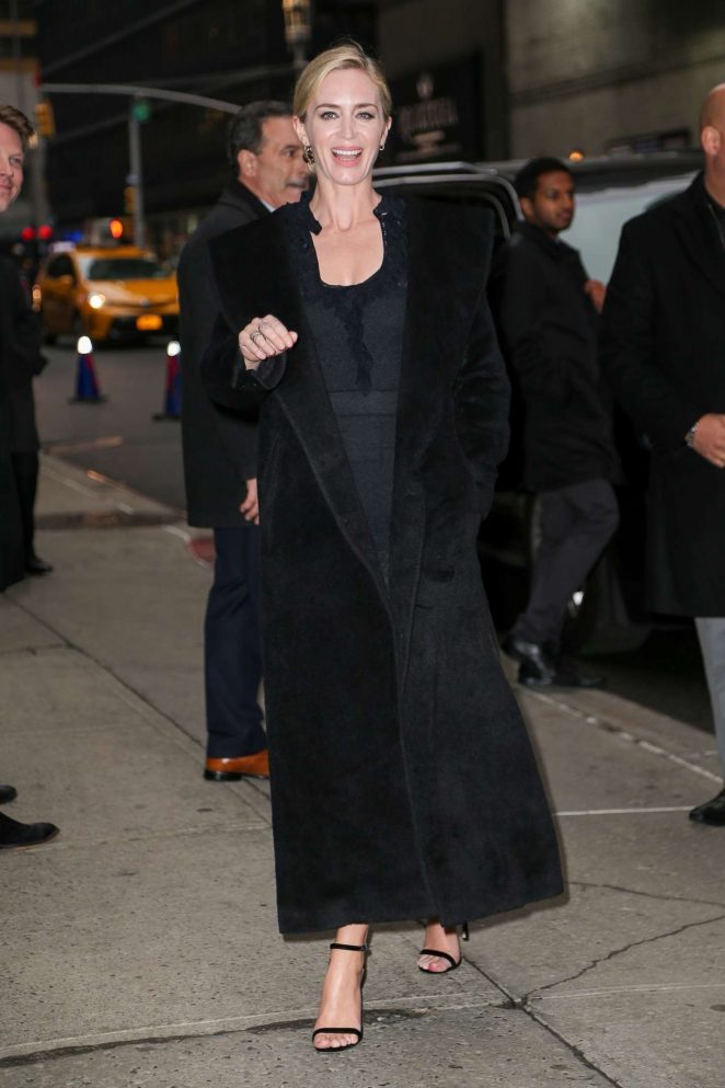 Emily Blunt - Arrives at 'The Late Show with Stephen Colbert' in New York