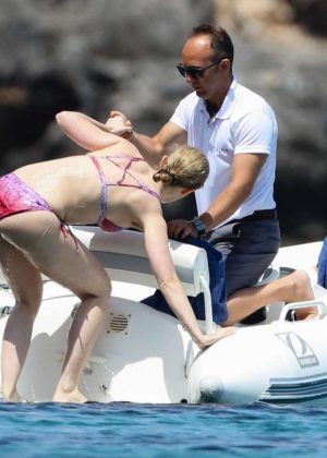 Emily Blunt in Bikini on a Boat in Italy