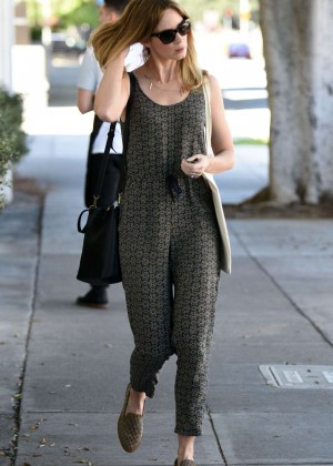 Emily Blunt in Jumpsuit - Leaving Meche Salon in Beverly Hills