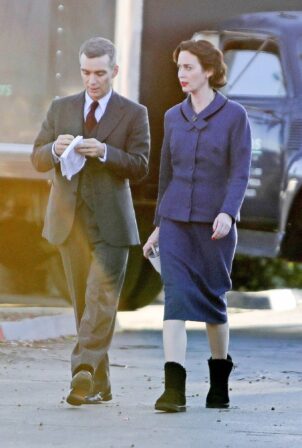 Emily Blunt - On the set of 'Oppenheimer' with Cillian Murphy in L. A.