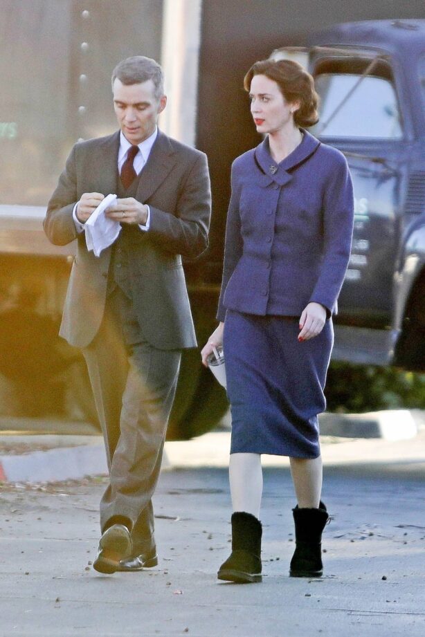 Emily Blunt - On the set of 'Oppenheimer' with Cillian Murphy in L. A.