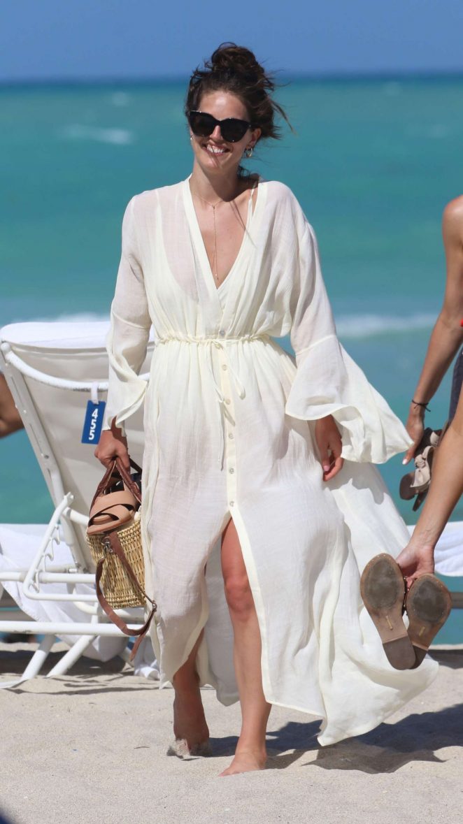 Emily DiDonato on the beach in Miami Beach
