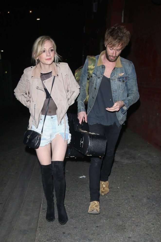 Emily Kinney and Paul McDonald - Leaves Hotel Cafe in Los Angeles