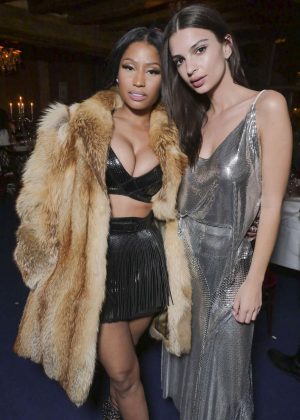 Emily Ratajkowski and Nicki Minaj - V Magazine Dinner at 2017 PFW in Paris