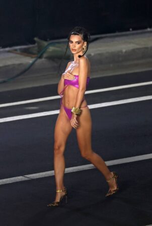 Emily Ratajkowski - In a bikini during Rihanna's Savage X Fenty show in Downtown