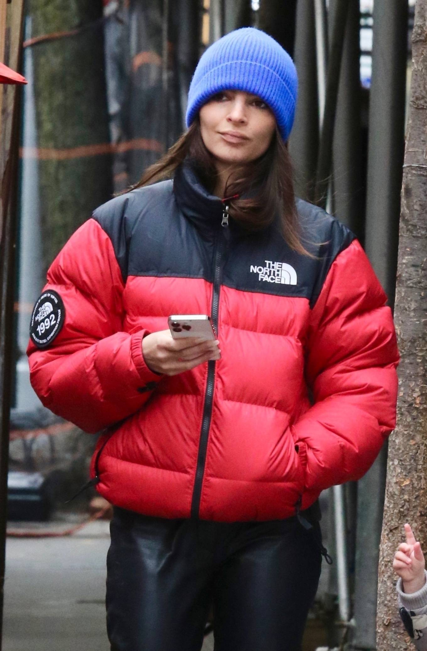 Emily Ratajkowski 2023 : Emily Ratajkowski – In a red puffer jacket while out in New York-01