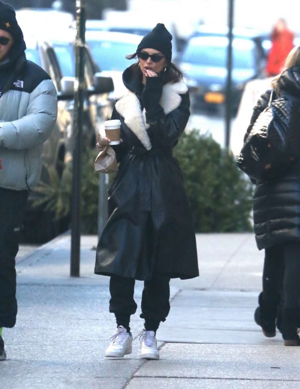 Emily Ratajkowski in Long Coat - Out in NYC
