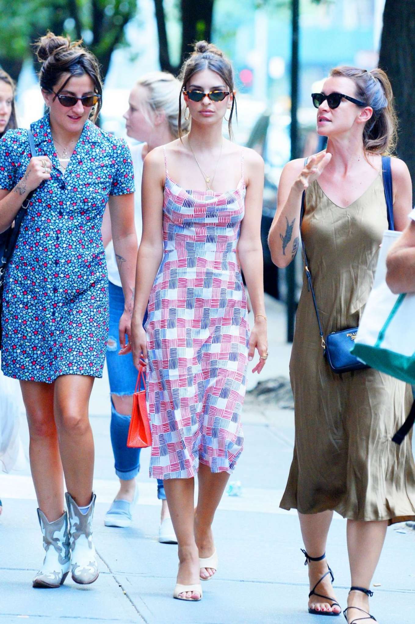 Emily Ratajkowski in Summer Dress â€“ Out with friends in New York City
