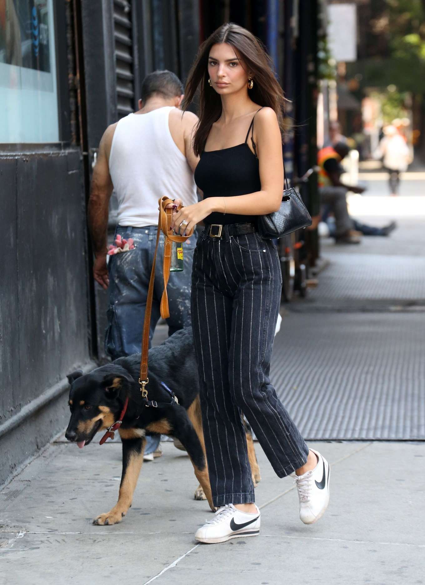 Emily Ratajkowski taking her dog out for a walk in NY-12 | GotCeleb