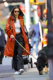 Emily Ratajkowski - Walking her dog in New York
