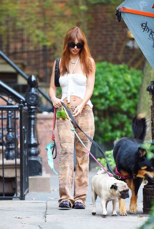 Emily Ratajkowski - Walking her dogs in Manhattan - New York