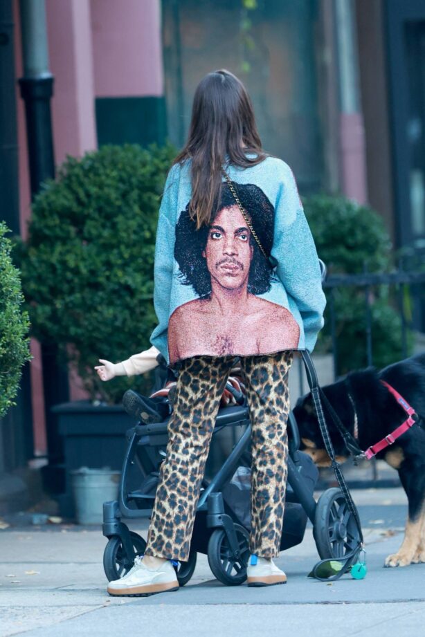 Emily Ratajkowski - Wears a Prince sweatshirt while out in New York