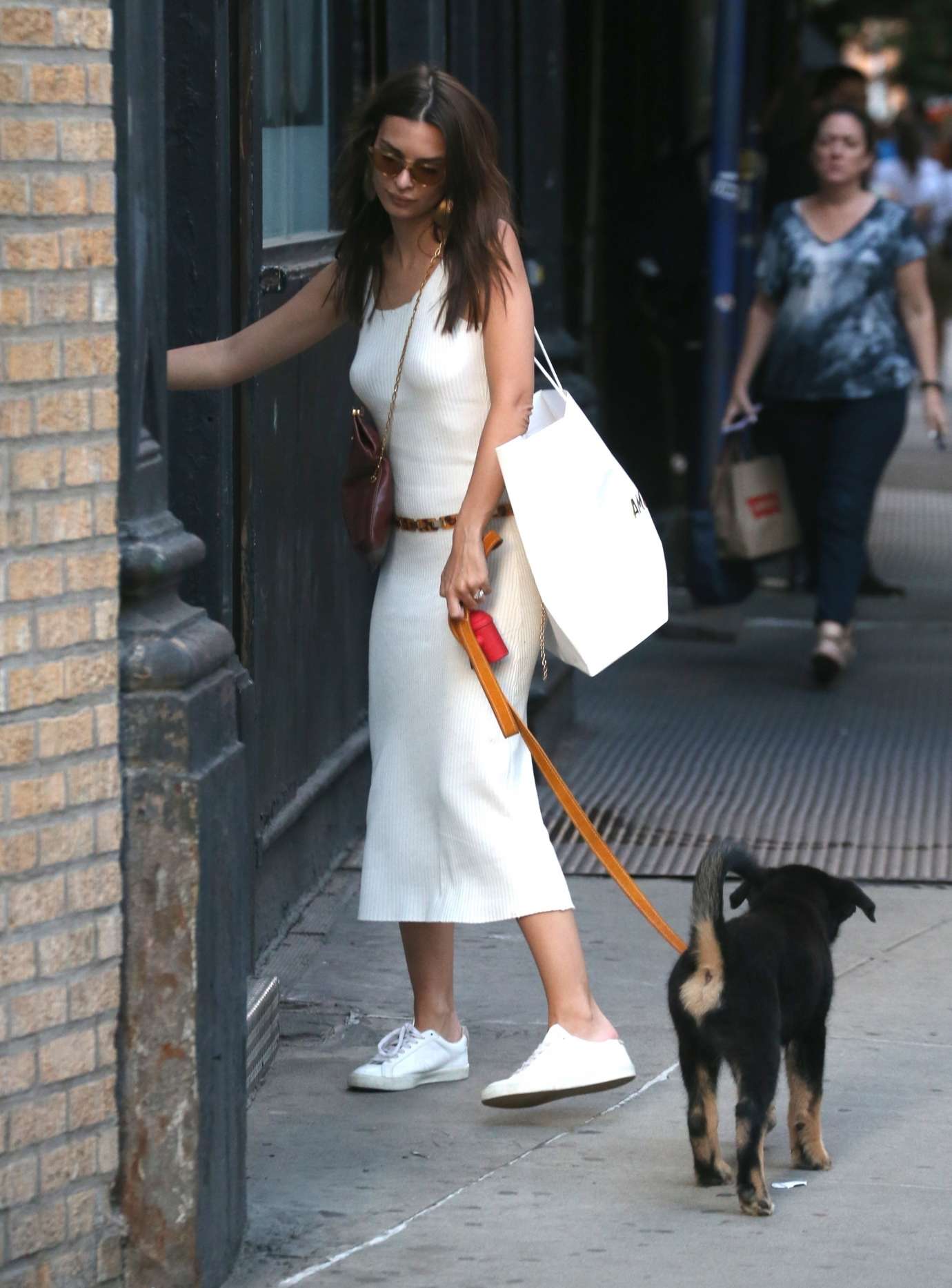 Emily Ratajkowski â€“ With her dog out in NYC