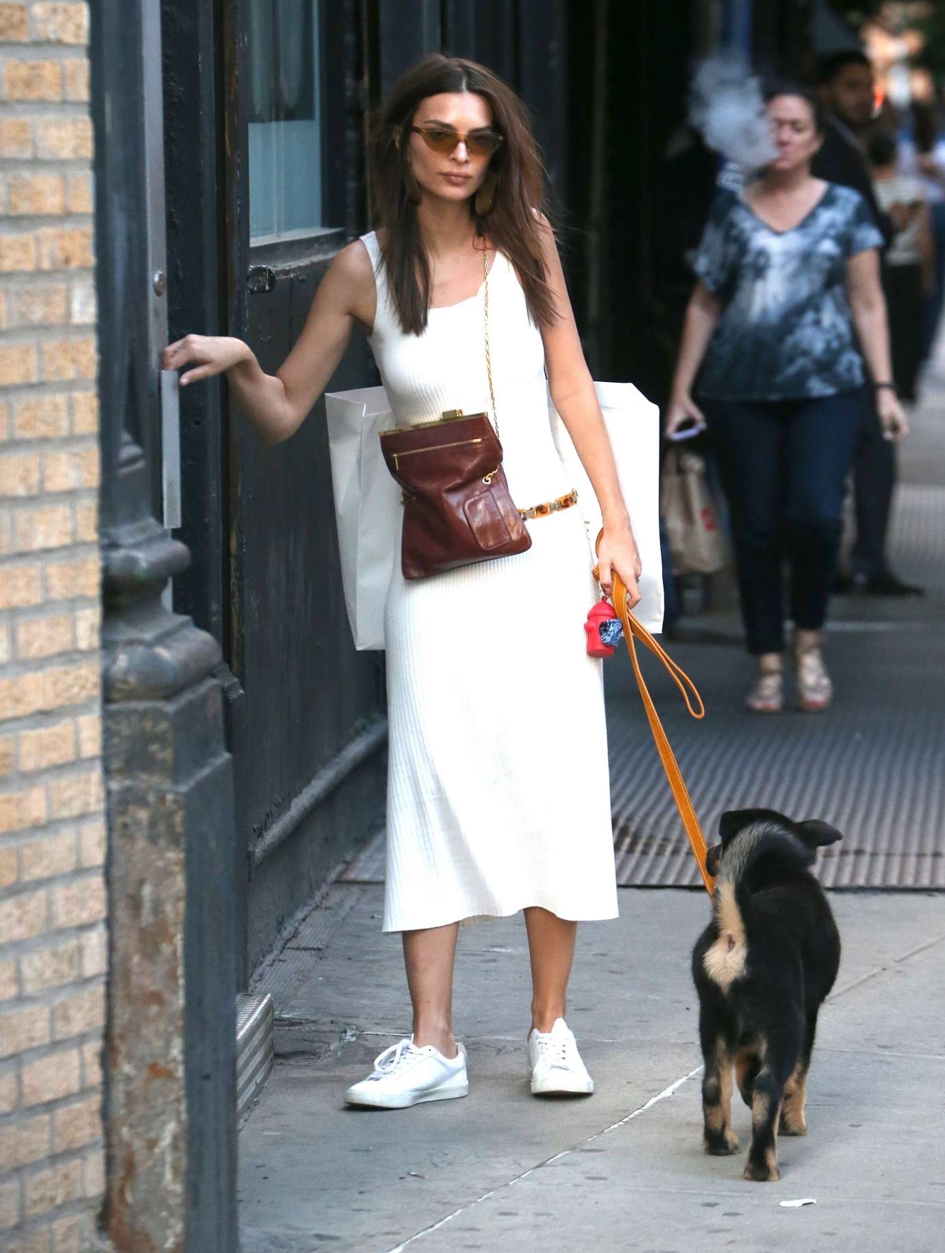 Emily Ratajkowski â€“ With her dog out in NYC