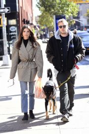 Emily Ratajkowski with her husband and Colombo in Brooklyn