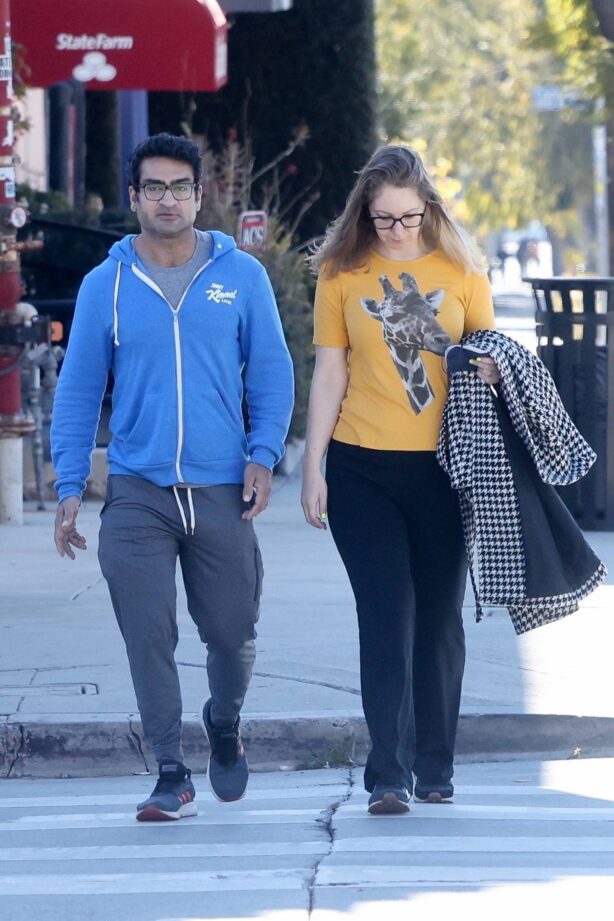 Emily V. Gordon - With Kumail Nanjiani seen by a COVID-19 testing site in Los Angeles