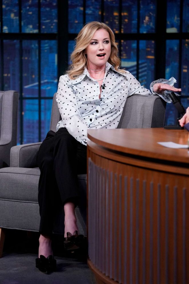 Emily VanCamp on 'Late Night with Seth Meyers' in New York