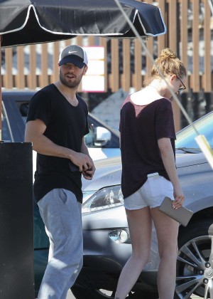 Emily VanCamp in Shorts at Sugarfish in West Hollywood