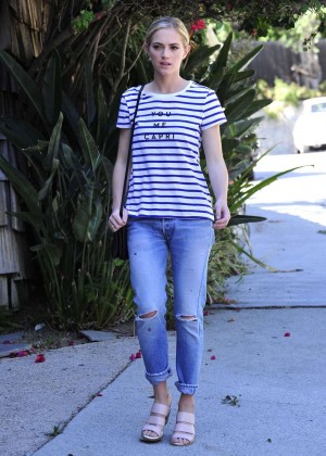 Emily Wickersham in Jeans out in Los Angeles