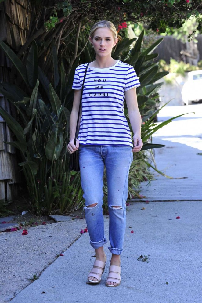 Emily Wickersham in Jeans out in Los Angeles