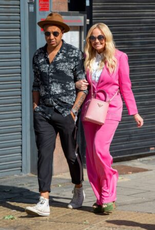Emma Bunton - With pink Dior Bag on the Heart Breakfast show in London