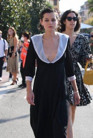 Emma Corrin arrives at 2020 Venice Film Festival