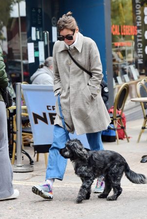 Emma Corrin - Out for a stroll with her dog in London