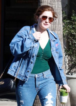 Emma Kenney in Jeans at Alfred Coffee in LA