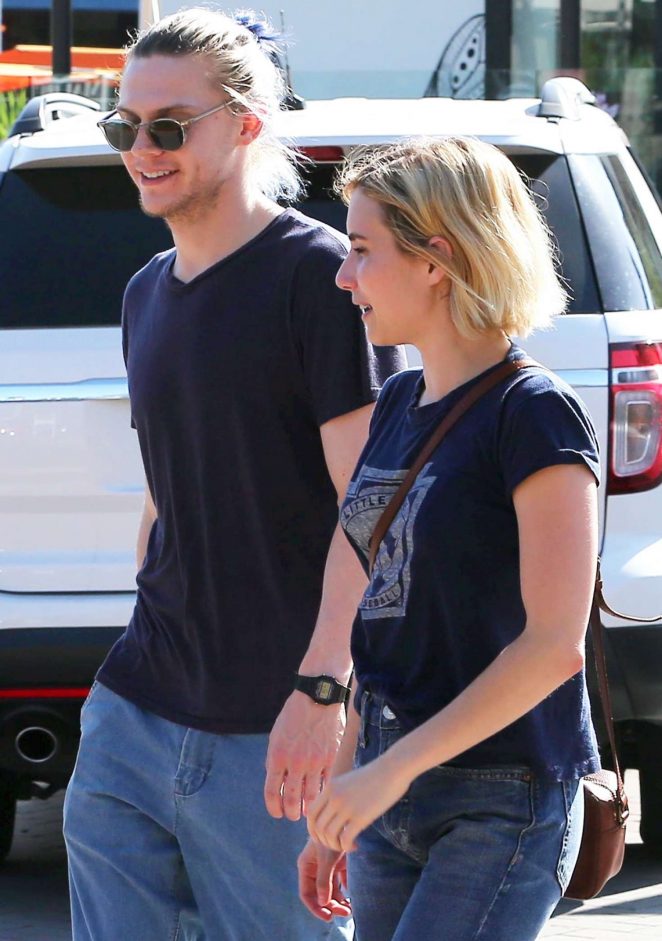 Emma Roberts and Evan Peters out in Malibu