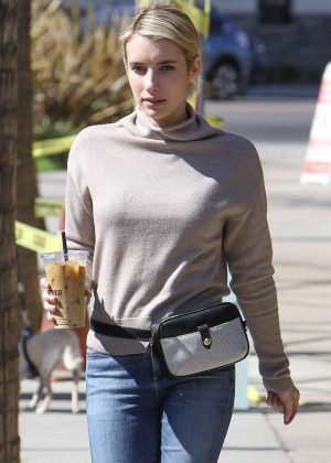 Emma Roberts at Alfred Coffee in Los Angeles