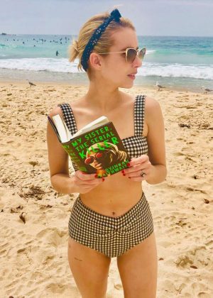 Emma Roberts in Bikini at a Beach - Instagram Pics