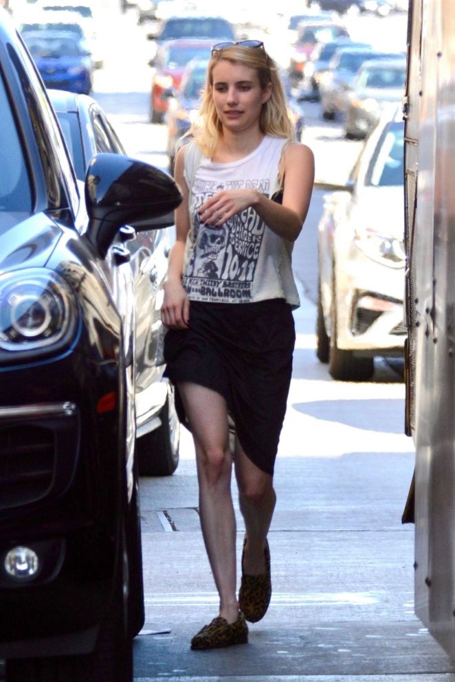 Emma Roberts in Black Skirt - Out in LA
