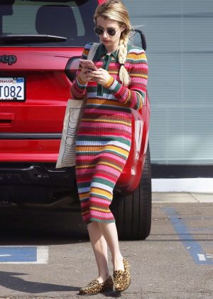 Emma Roberts in Colorful Dress - Hollywood Urgent Care in Hollywood