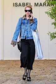 Emma Roberts - In Denim jeans jacket shopping in Beverly Hills