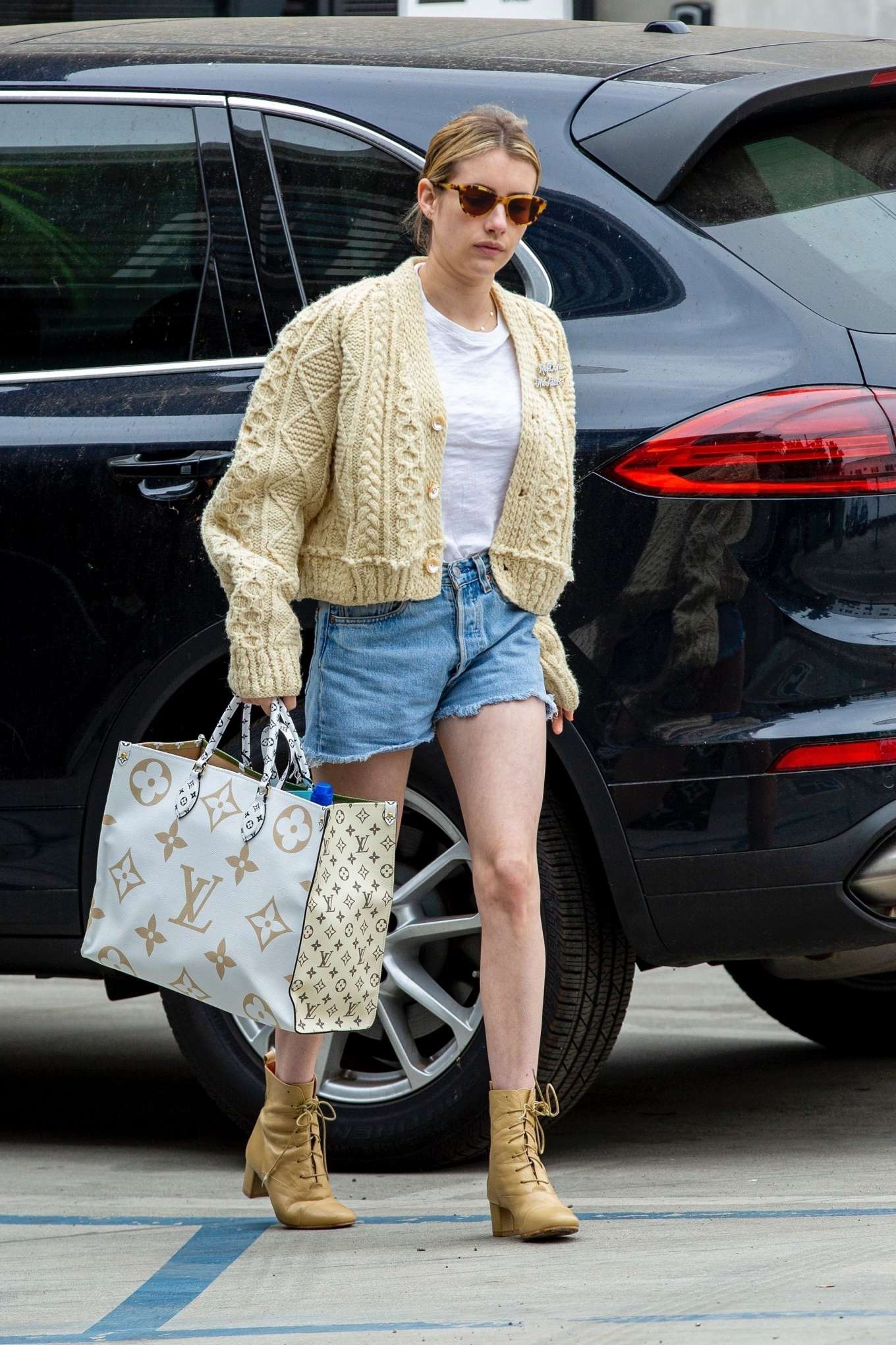 Emma Roberts in Denim Shorts â€“ Out in Los Angeles