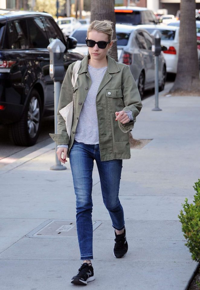 Emma Roberts in Jeans Running Errands in West Hollywood